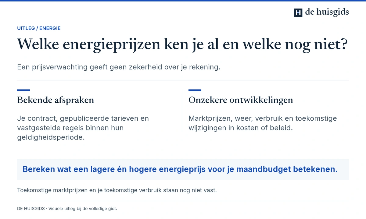 Verschil tussen vastgelegde energieafspraken en onzekere toekomstige marktontwikkelingen.