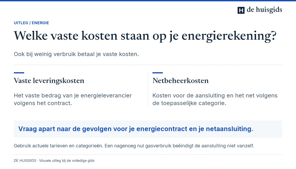 Verschil tussen vaste leveringskosten voor de energieleverancier en kosten van de netbeheerder.